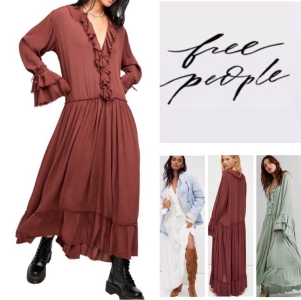 Free People Sweet Darlin' Ruffle Dress XL - Picture 4 of 16
